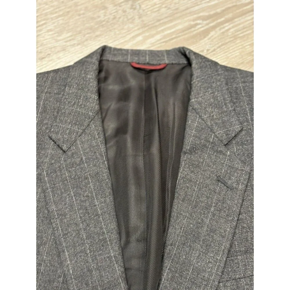Hart Schaffner Marx‎ Men's Size 40 R Gray Wool Blazer Sport Coat 2 Button USA